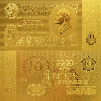 Altın Varak-Hediyelik eşya için 10 Ruble, Rusya Banknot En çok Satan Ürünler metal Altın Kaplama Banknot