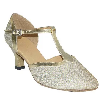 Rahat Boyutu BİZE 4-12 Topuk Glitter Dans Ayakkabıları İle 6 cm Siyah Altın Gümüş Kadın NB006 İçin Dans Ayakkabıları Balo Salonu Yüksekliği