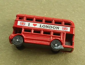Birleşik Krallık Londra Çift Katlı Otobüs Seyahat Hatıra Mini Metal Buzdolabı Mıknatısı El Sanatları