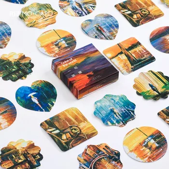 Dünya Kağıt renk Sticker Defteri, Dekorasyon Sızdırmazlık Moda Post DİY Çıkartmalar Sevimli Kırtasiye Etiket Günlüğü