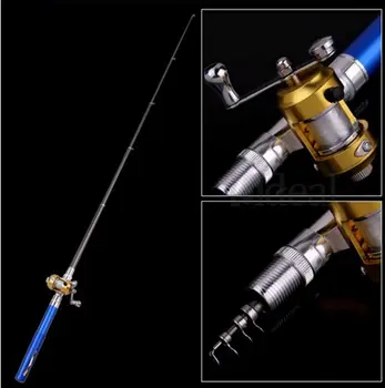 Reel Alüminyum Alaşımlı Buz Balıkçılık Teleskopik Rod Kutbu Takımları İle 20cm Mini Olta Pem Balık Canne Peche Pesca a Carpe Stand