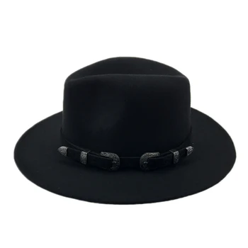 Özel Keçe Şapka Erkek YY17094 Kemer Kadın Vintage Fötr Şapkaları Yün Fötr Sıcak Caz Şapka şapka dükkanında Femme ile feutre Şapka Fötr