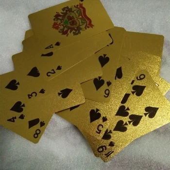 Euro Oyun Kartları Plastik Kart Klasik Domuz Kartı Card Club Oyunu Altın Oyun %100 Su Geçirmez Plastik Deck Kaplama Hediye Seti