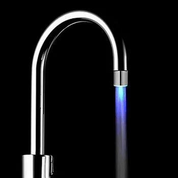 2018 Sıcak Satış Sıcaklık Sensörü Su Musluk Işık Kızdırma Duş Mutfak Banyo RGB/Çok Renkli/Mavi Hızlı Kargo Dokunun LED