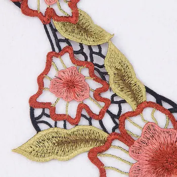Dikiş Yaka Meslekler İçin Misaya 1 adet Pembe Çiçek Nakış Örgü Dantel Yaka Kumaş, DİY el Yapımı Polyester Dantel Giyim