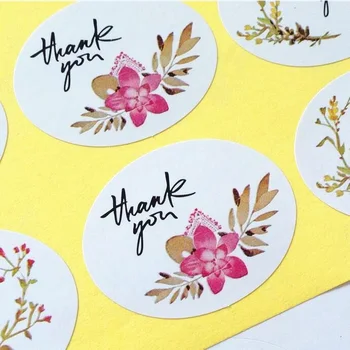 120pcs Kraft Mühür Sticker Yapışkan Çiçek hediye mühür etiket bahçe Çıkartmalar Komik DİY iş Pişirmek için Teşekkürler