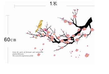 şube Erik çiçeği ağacı Duvar Sticker kuşlar kuşlar 608 Ev Dekorasyon Çocuk Kreş vinil