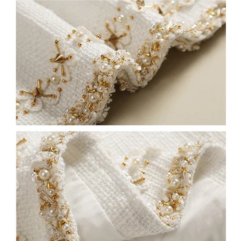 10Yards genişlik 1,5 cm İnci Beyaz Altın Süsleme Dantel Kurdele Düğün El Sanatları Dikiş Eve DİY elbise İçin C6 Dekorasyon Döşeme 2 Boncuklu