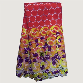 Sıcak Satış yeni ürünler!Yüksek kaliteli suda çözünür african kord dantel gipür dantel kumaş elbise WS1077 dikiş