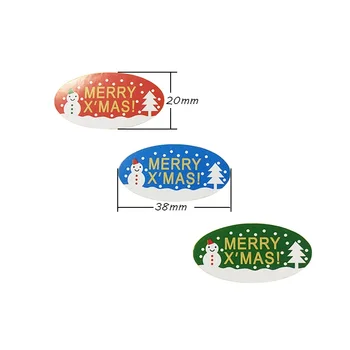 El Yapımı Ürünler için 150PCS/Lot Elips Kardan adam Noel serisi sızdırmazlık Etiket çok fonksiyonlu Hediye paketleme etiket DİY